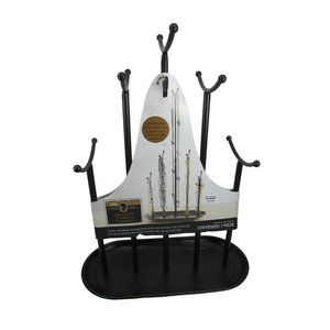 Adjustable Necklace Organizer Jewelry Black Coated Metal 49956